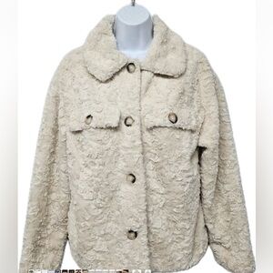 Ci Sono Cream Faux Fur Coat
